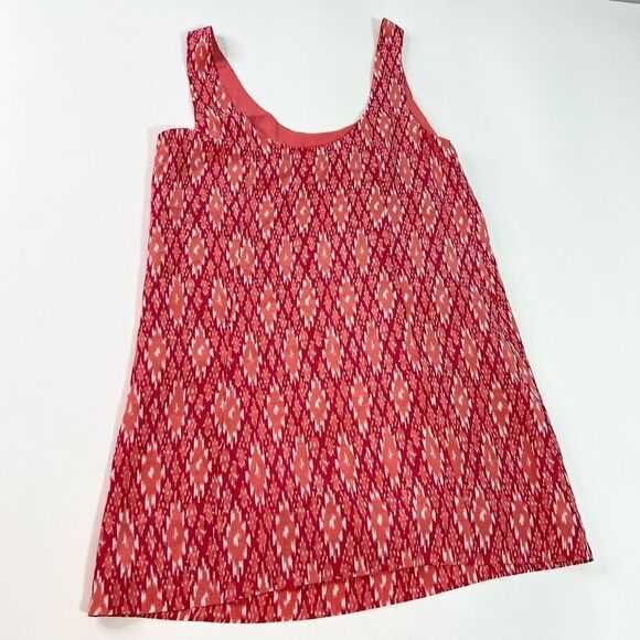 Joie Tank Shift Dress Women's Medium Silk Ikat Print Chest Pocket Lined Mini - Picture 8 of 9
